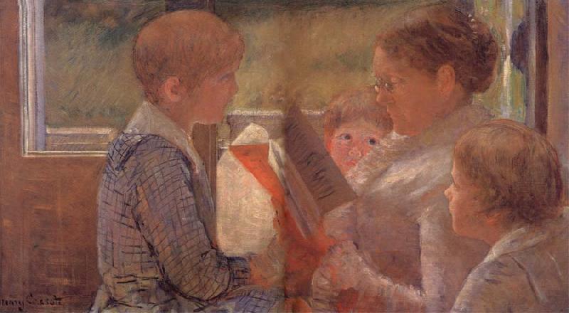 Mary Cassatt Mary readinf for her grandchildren China oil painting art